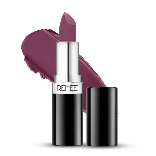 RENEE Stunner Matte Lipstick - Lotus Lady 4gm - Intense Color Pay Off, Full Coverage Long Lasting Weightless Velvety Formula With One Swipe Application - Enriched With Vitamin E & Hyaluronic Acid
