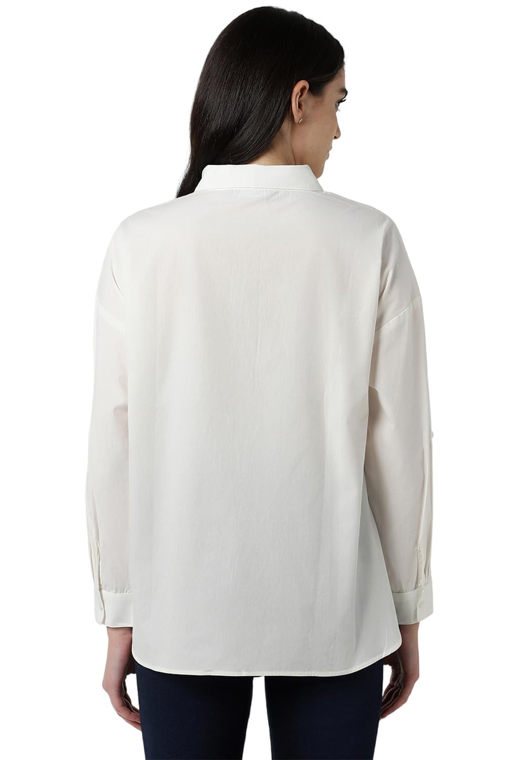 Van Heusen Women's Regular Fit Shirt (VWTSURGHM86851_White