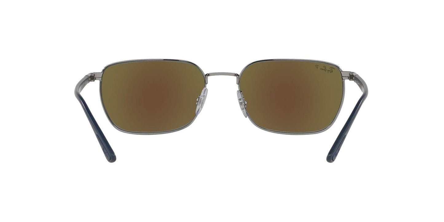 Ray-Ban Rb3684ch Chromance Rectangular Sunglasses, Gunmetal/Polarized Grey Mirror Blue, 58 mm