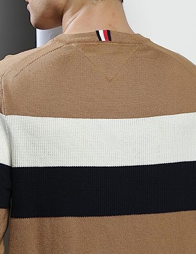 Tommy Hilfiger Men's Cotton Crew Neck Sweater (A2AMS238_Brown