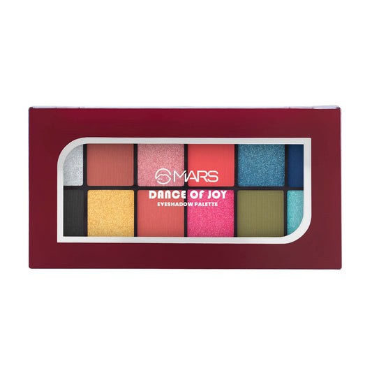 MARS 12 Shades Dance of Joy Eyeshadow Palette | Highly Pigmented and Blendable | Multicolor | Matte and Shimmer Finish 01-Multicolor (13.2g) (Shade-03)