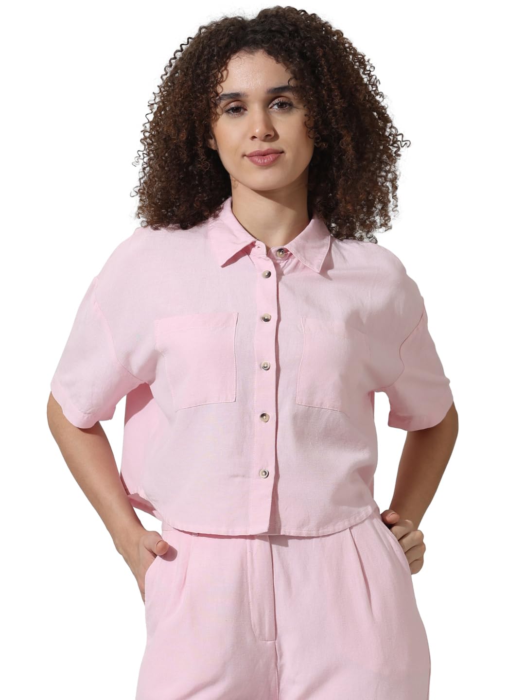 ONLY Women's Loose Fit Shirt (15333492-Roseate Spoonbill_Roseate