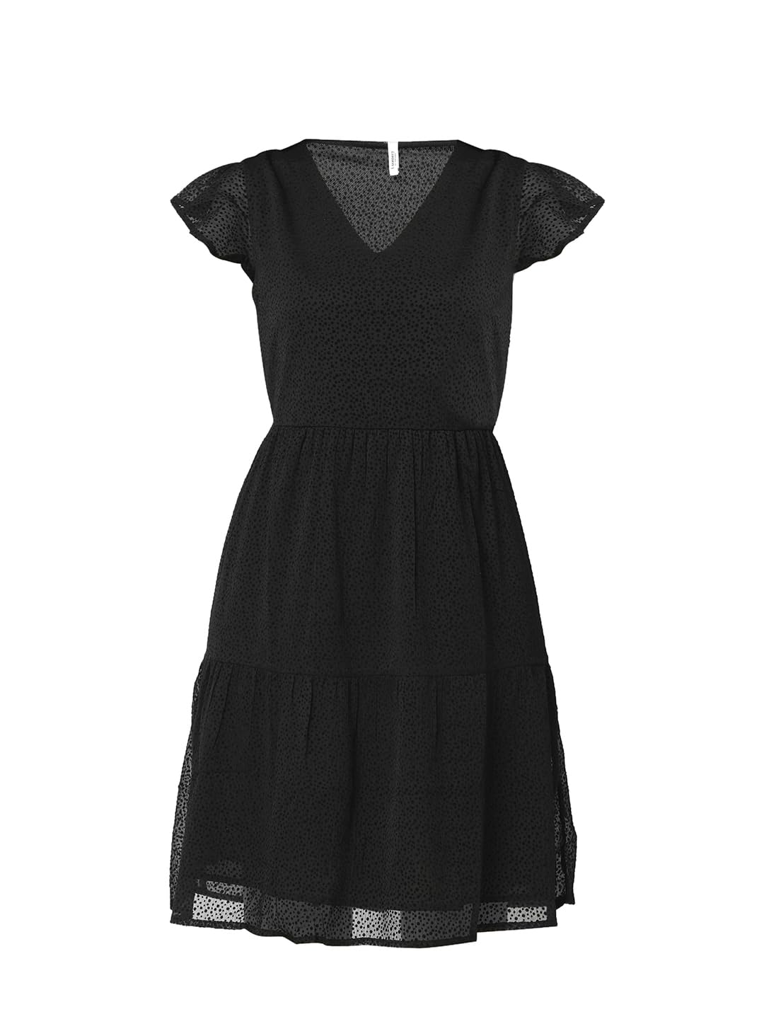 VERO MODA Women's Polyester A-Line Knee-Length Dress (Black)