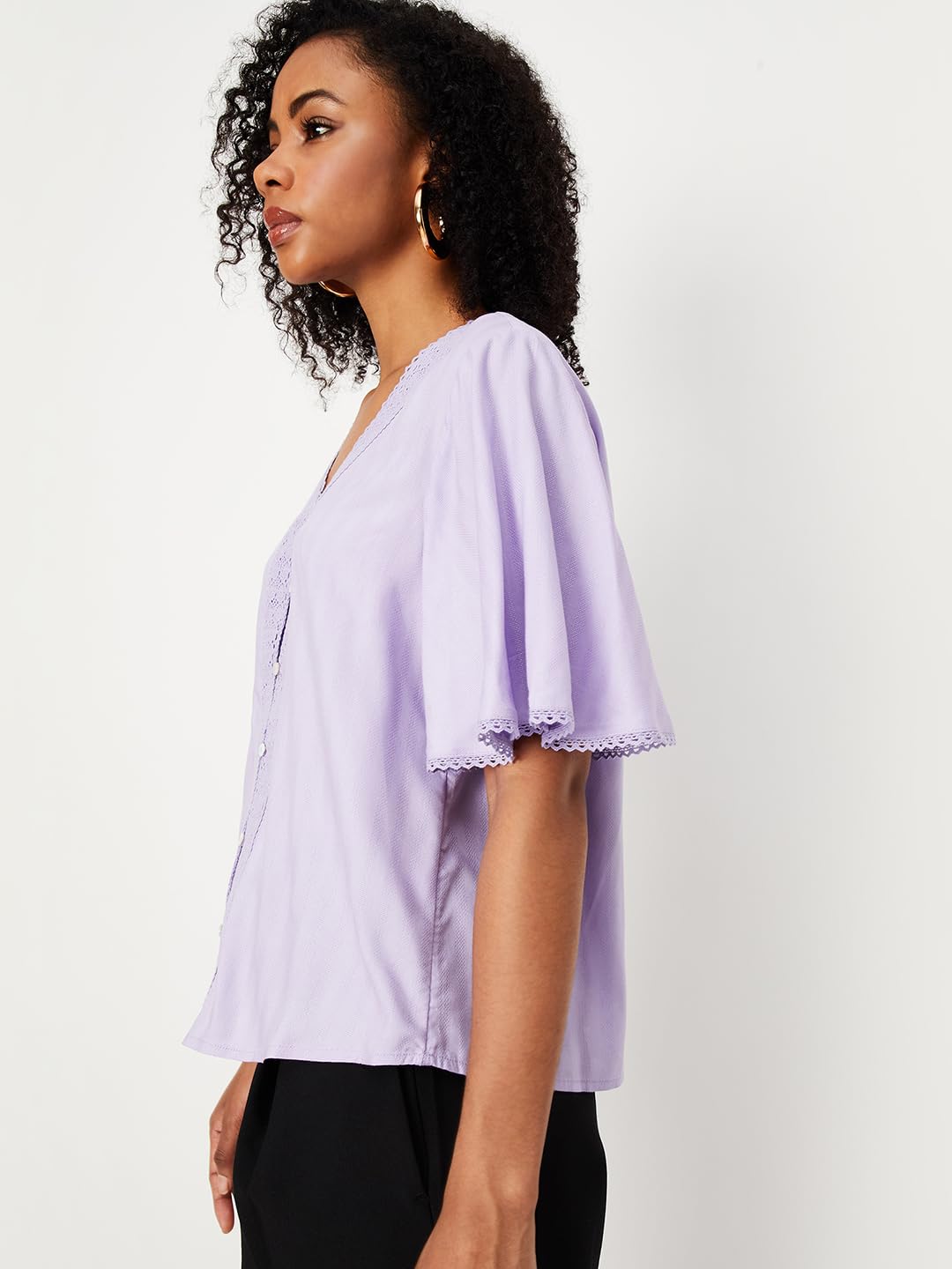 max Women's Regular Fit T-Shirt (WVN2903LAVENDER_Lavender