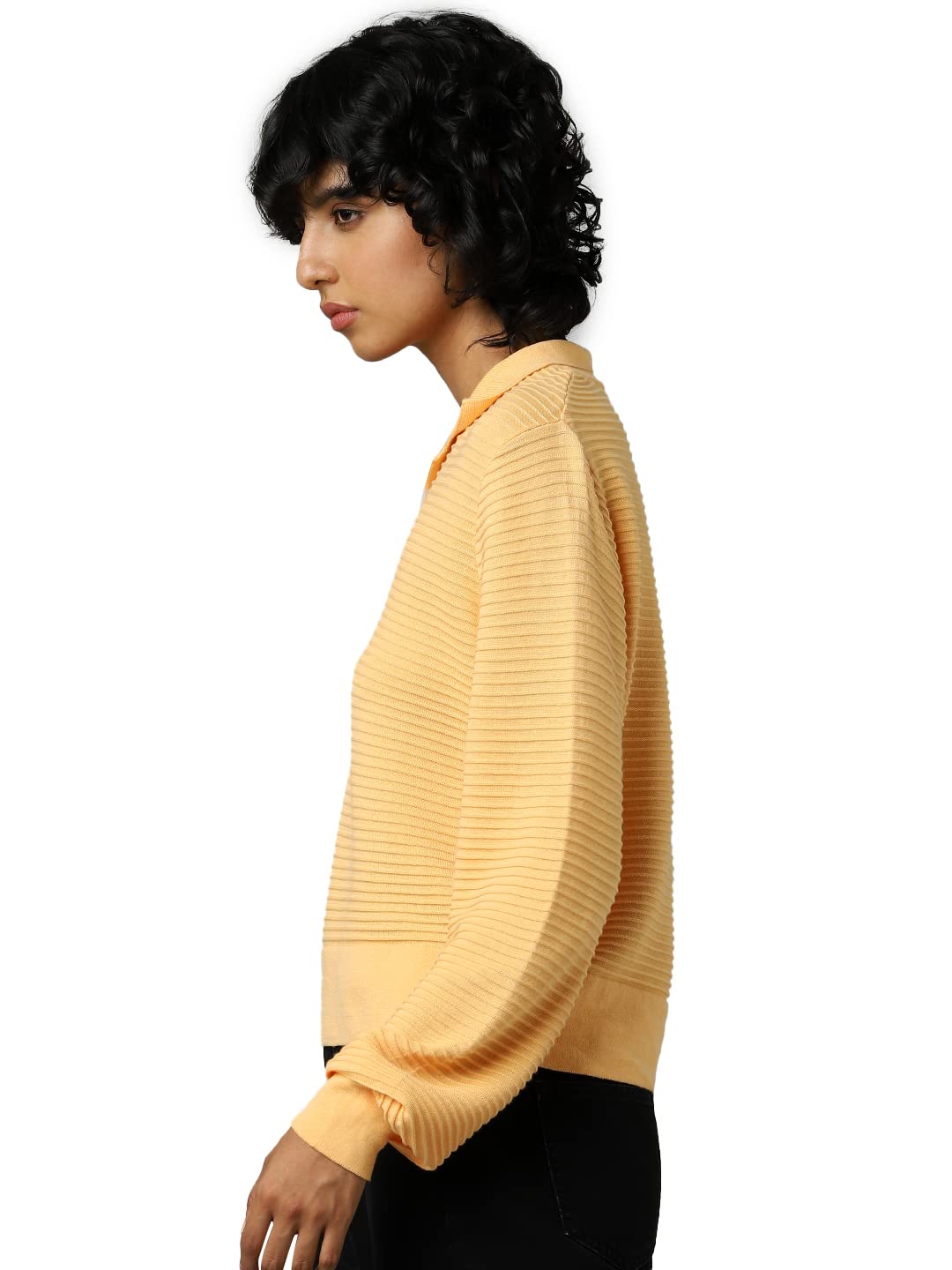 Only Women's Cotton Casual Sweater (Buff Orange)