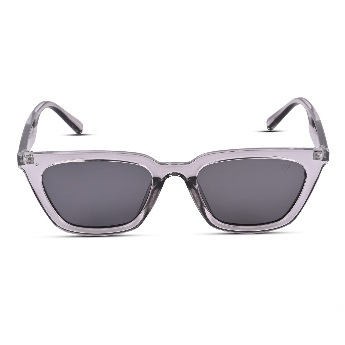 Voyage UV Protection Black Cat-Eye Sunglasses for Women (Grey Frame | Black Lens)