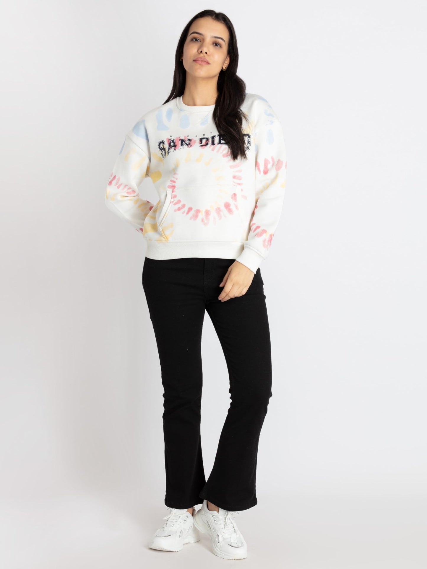 Status Quo Womens All Over Printed Sweatshirt White