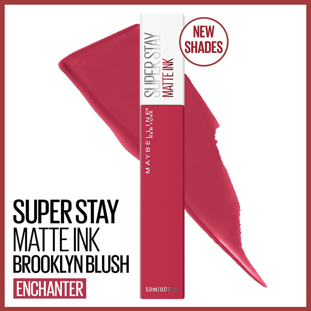 Maybelline Superstay Matte Ink Brooklyn Blush - Enchanter, 5ml | Liquid Lipstick | Matte Lipstick, 5ml