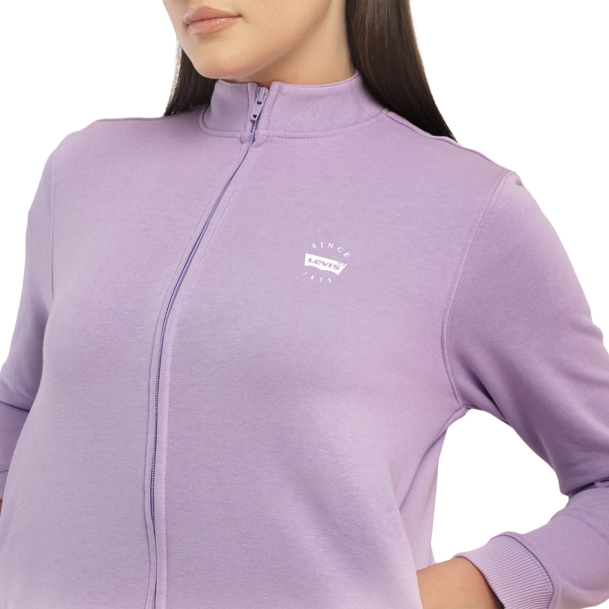 Levi's Women's Printed Purple Crew Neck Sweatshirt