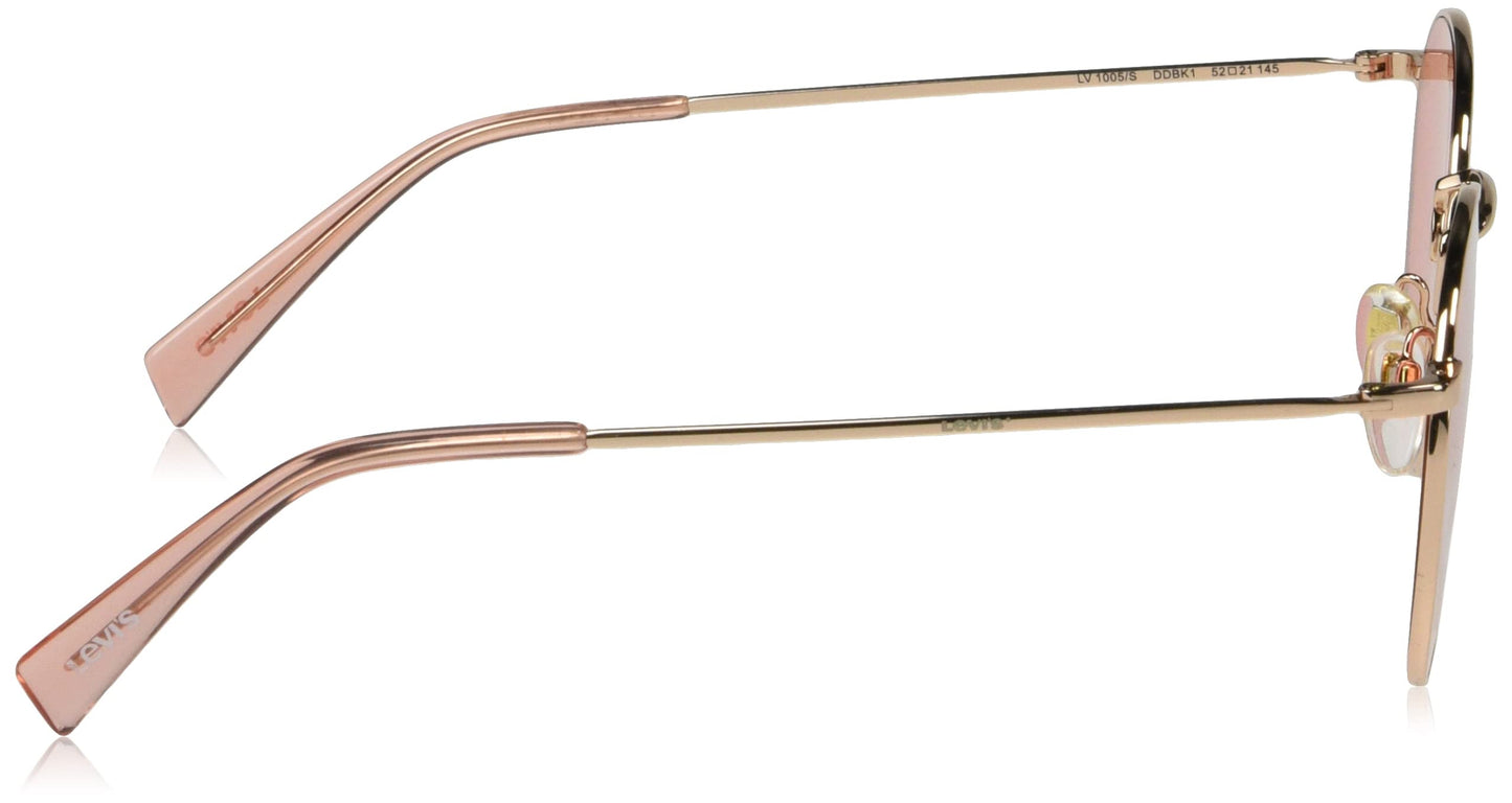Levi's Gradient Round Unisex Sunglasses - (LV 1005/S DDB 50K1|50|Gold Color Lens)