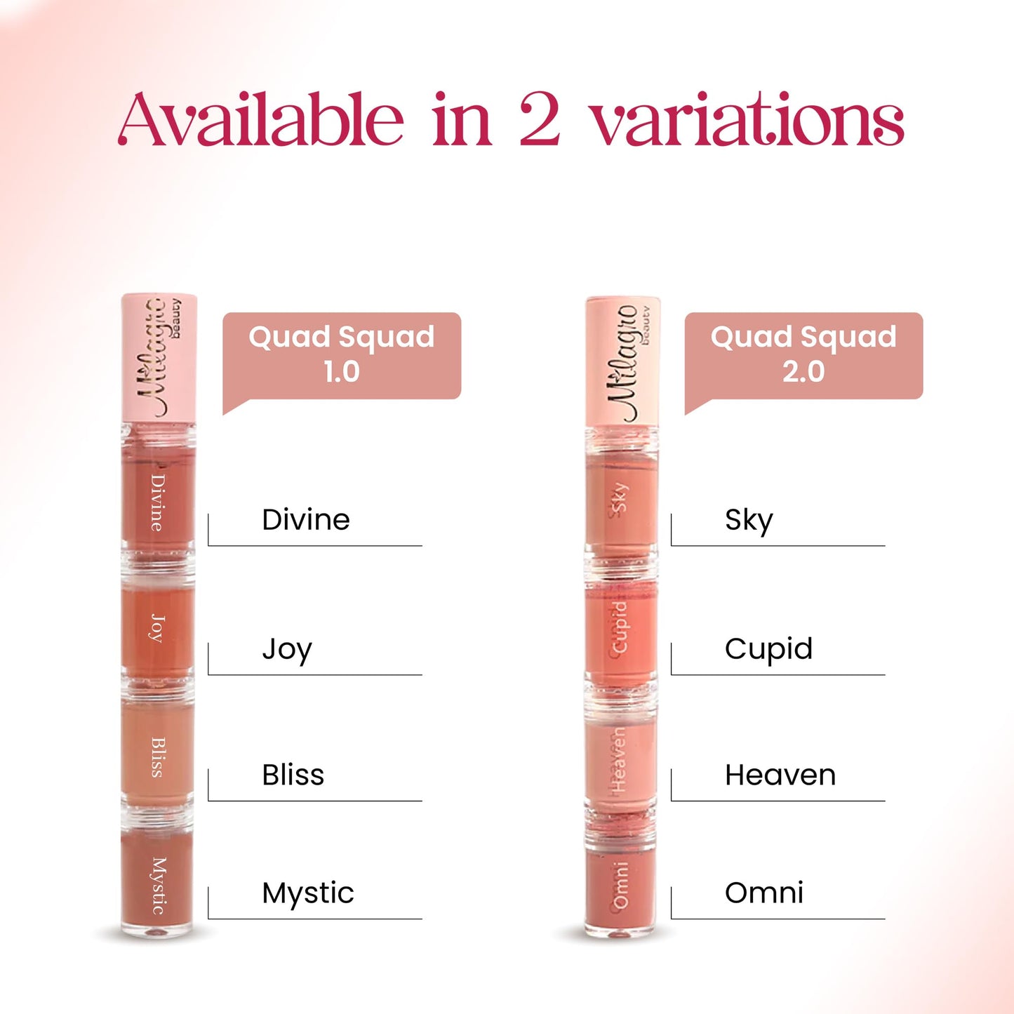 Milagro Beauty 4 in 1 Liquid Matte Lipstick|Kissproof and Waterproof|Long lasting Hydrating Formula | Immerse with Rose Water and Peach Extract (New Launch)