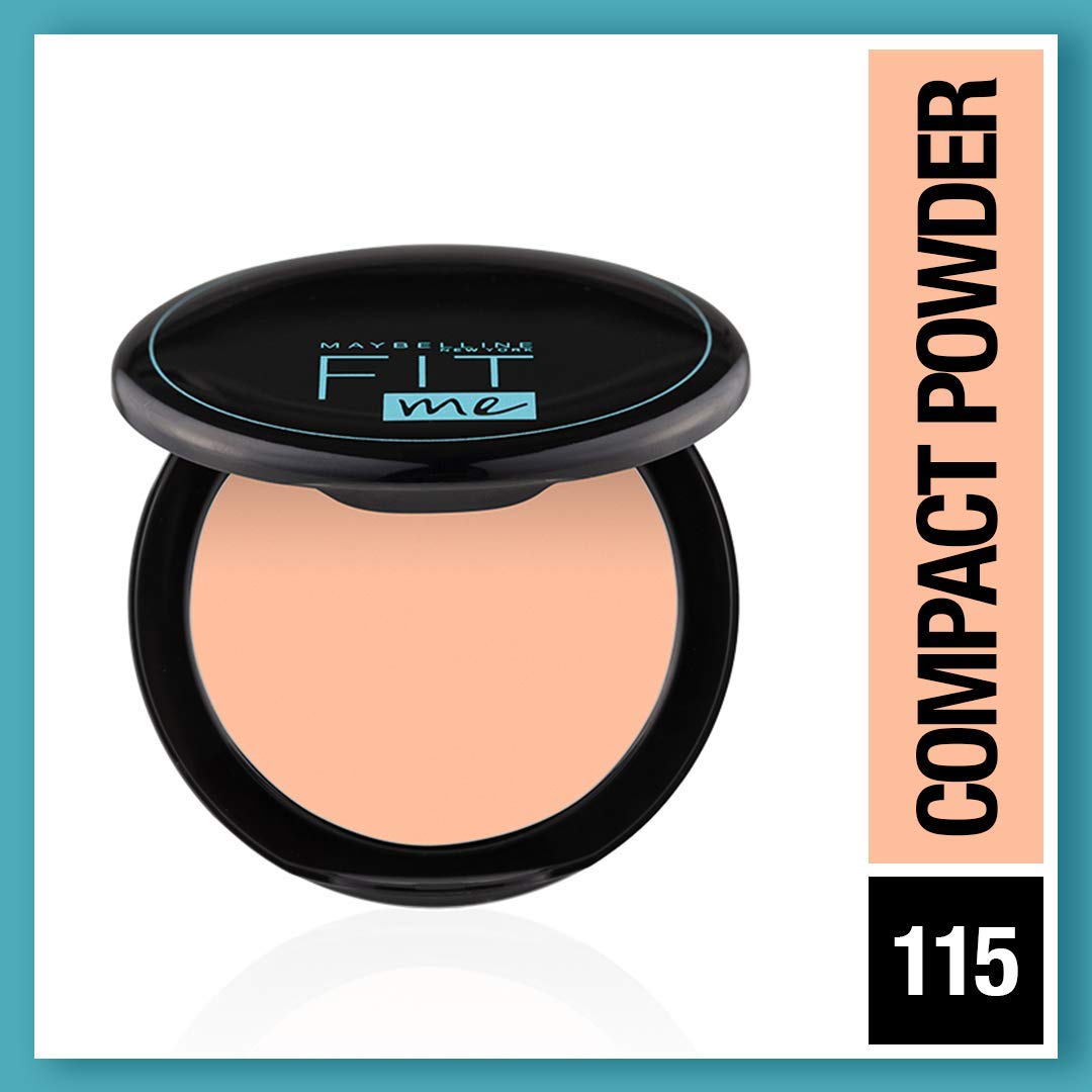 Maybelline New York Fit Me Foundation Tube, 115 + Fit Me Compact Powder, 115 | Matte Foundation | Oil Control Compact Powder.