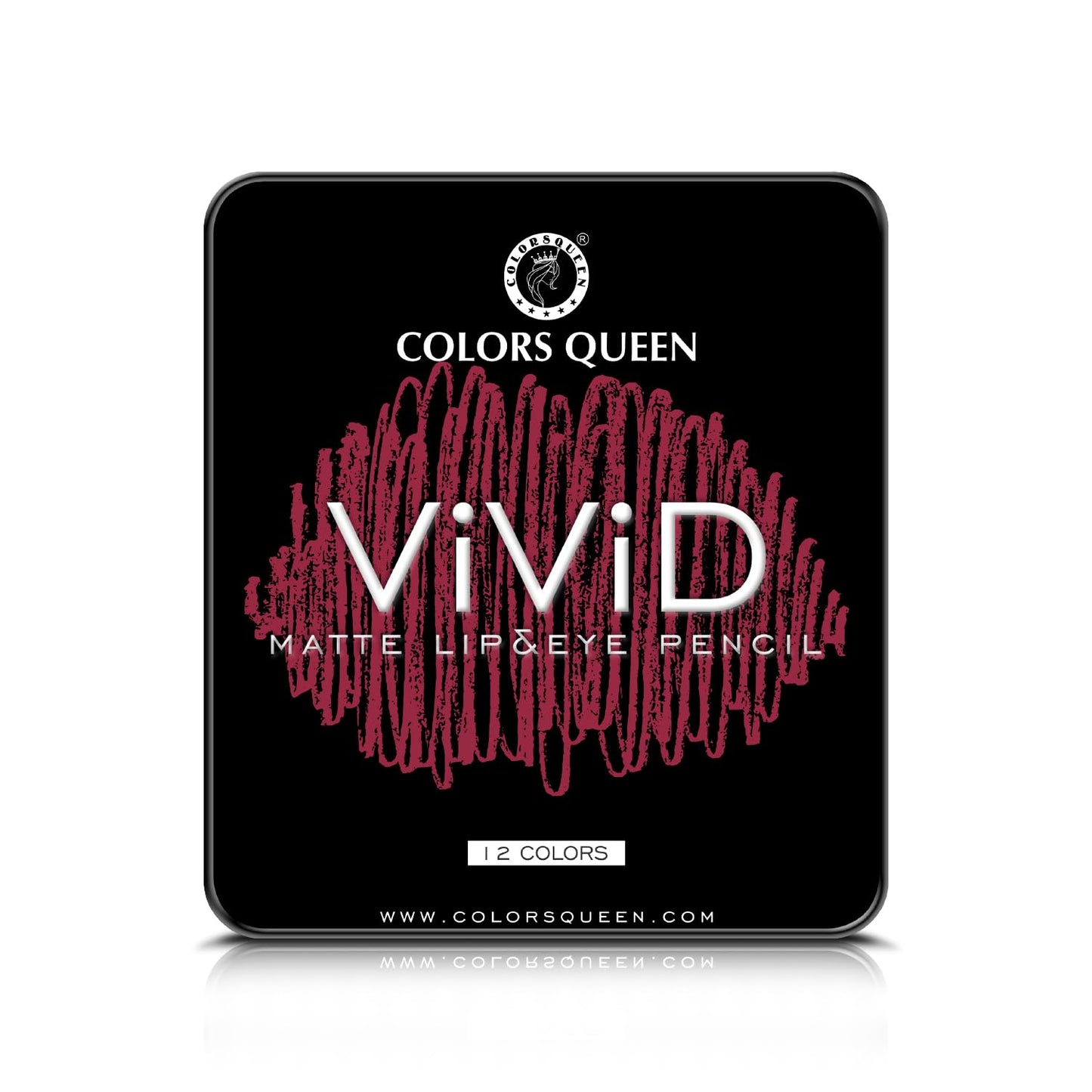 Colors Queen Vivid Matte Eye & Lip Liner Pencil Set | Long Lasting, Waterproof & Smudge Proof Lip Liner | Bold & Creamy Lip Liner Pencil Set of 12 (1.5g x12) | Multi Color A