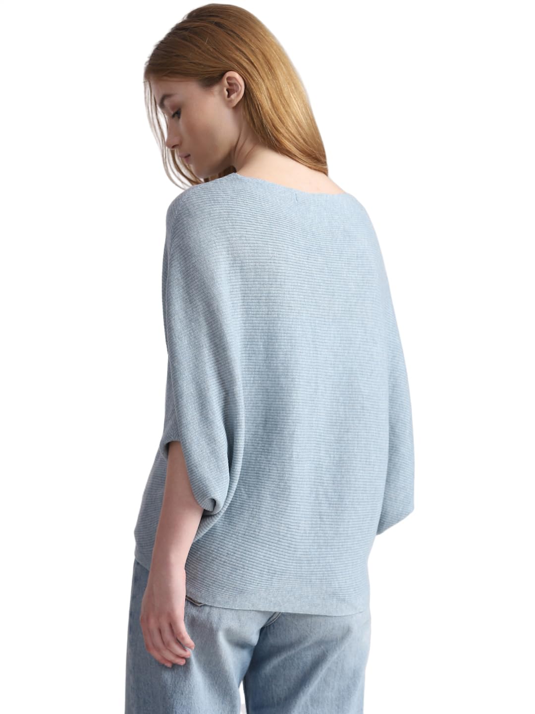 Only Women's Polyester Blend Round Neck Blue Pullover_X-Large