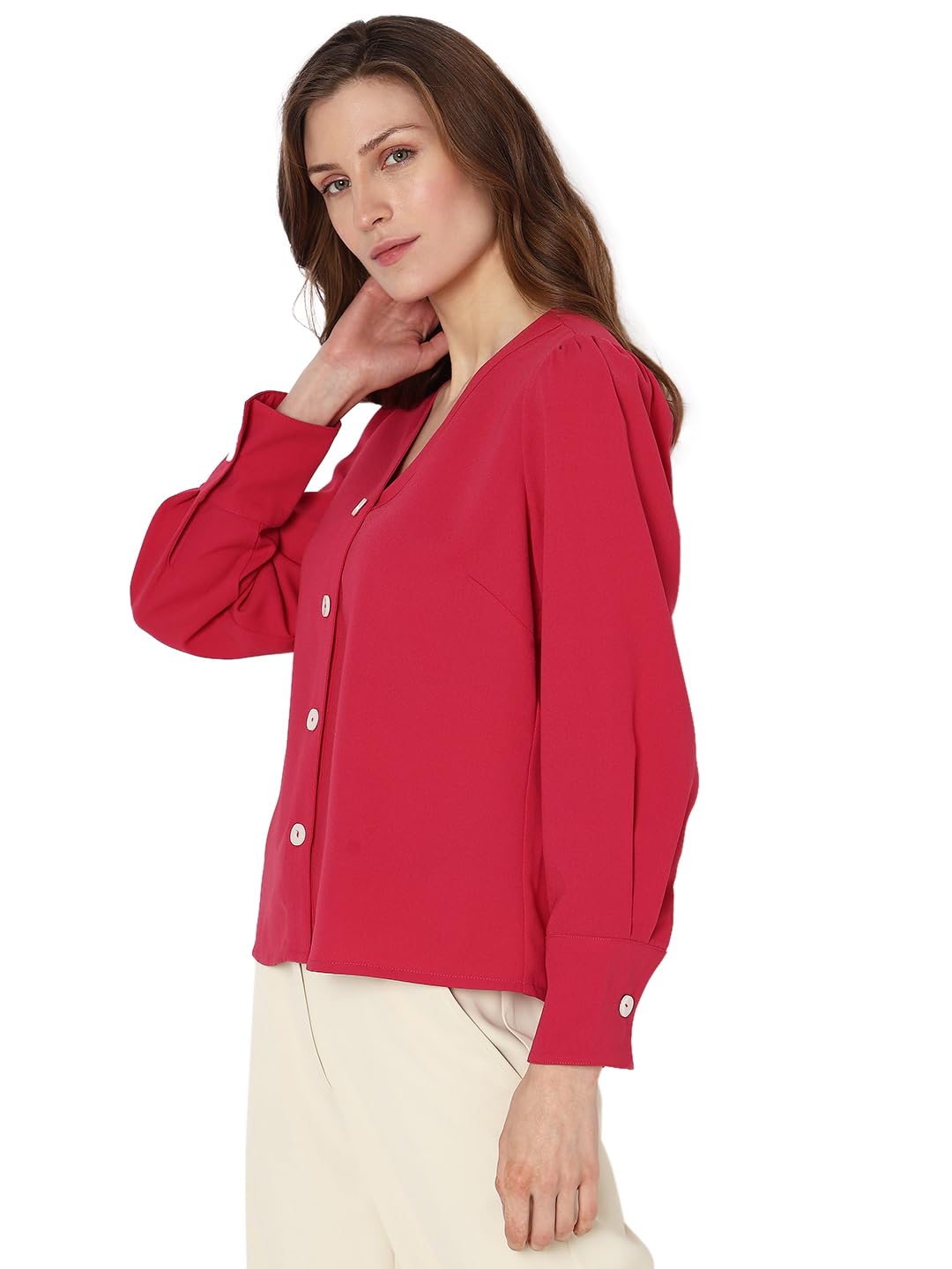 VERO MODA Women's Regular Fit Shirt (10308707- Granita