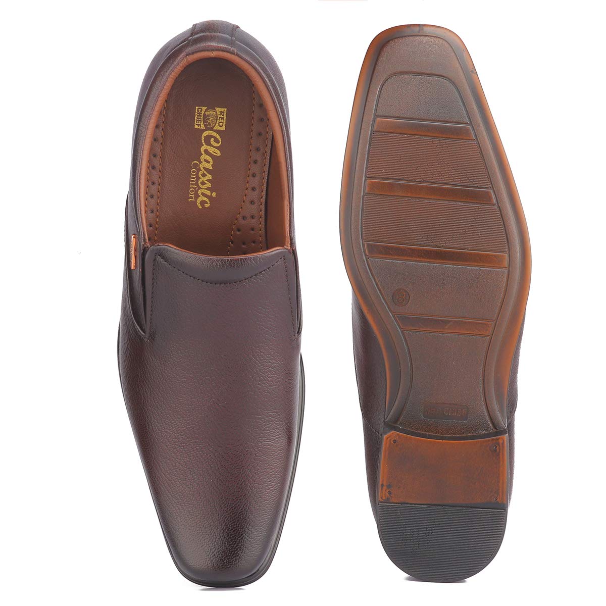 Red Chief Dark Brown Leather Formal Slip on Shoes for Men_Size 10_UK_RC1999 095