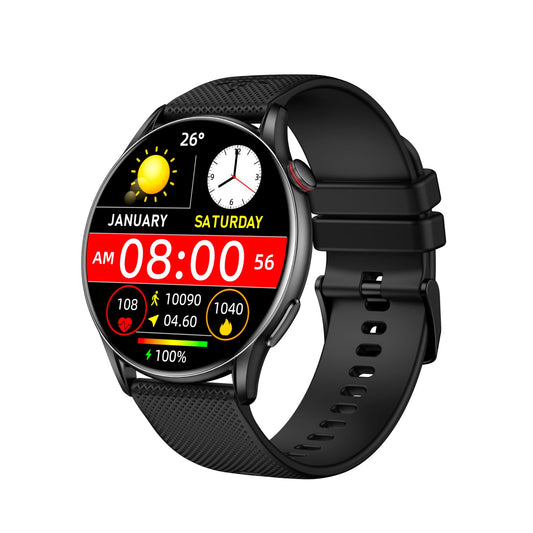 Cult.Sport Ace XR 1.43" Super Retina Amoled Display,466 * 466 Resolution, 850 NITS Peak Brightness, BT Calling, Health Tracking (Black Silicone Strap)