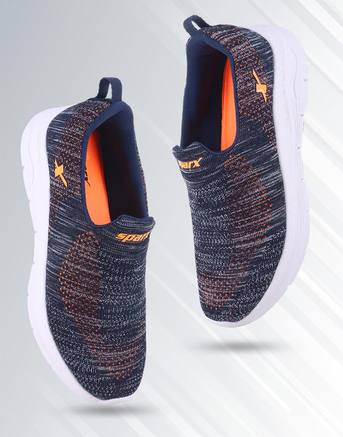 Sparx Men Navy Blue Neon Orange Sports Shoes