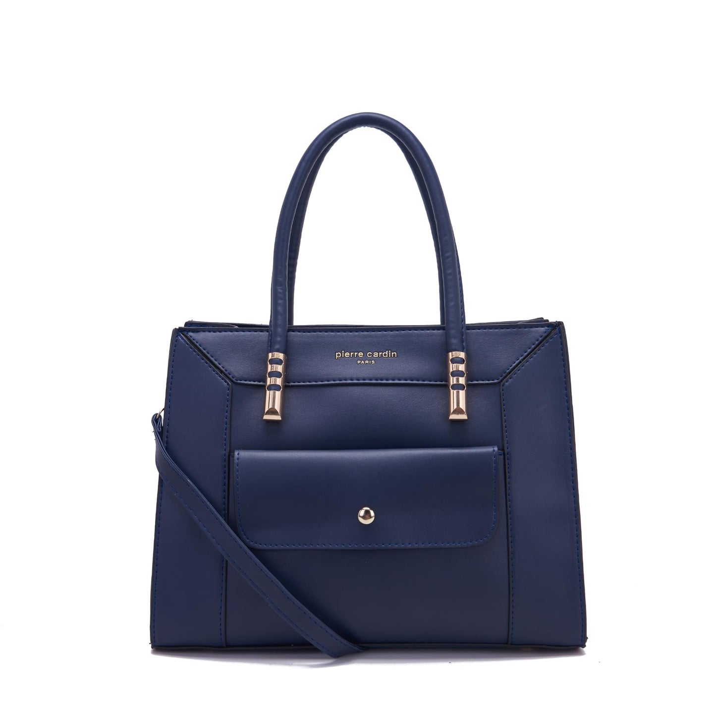 Pierre Cardin Satchel Bag For Women | Smart Handbag For Women Office & Casual Use with Acessories Pouch Inside | Spacious Zipper Compartment With Outer Pocket, Navy Blue