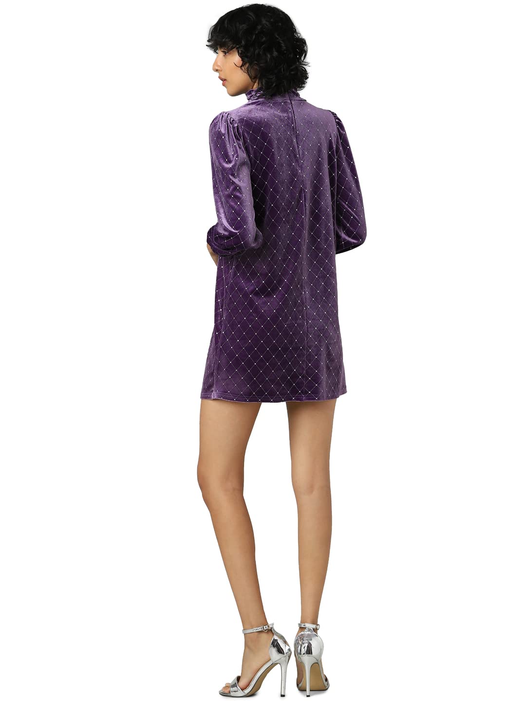 Only Women's Polyester Blend Classic Mini Casual Dress (Crown Jewel) Violet