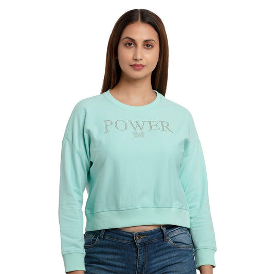 Status Quo Womens Printed Lightweight Sweatshirt SEA Green