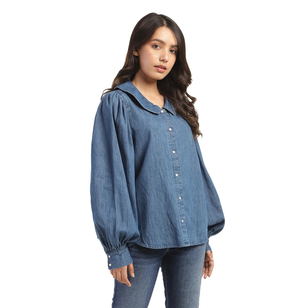 Levi's Women's Relaxed Fit Shirt (A5132-0000M_Blue