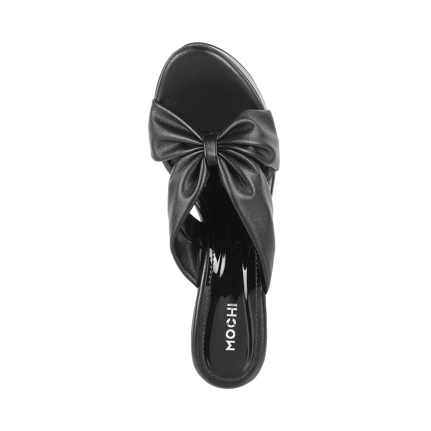 Mochi Women Black Synthetic Leather Fashion Sandal