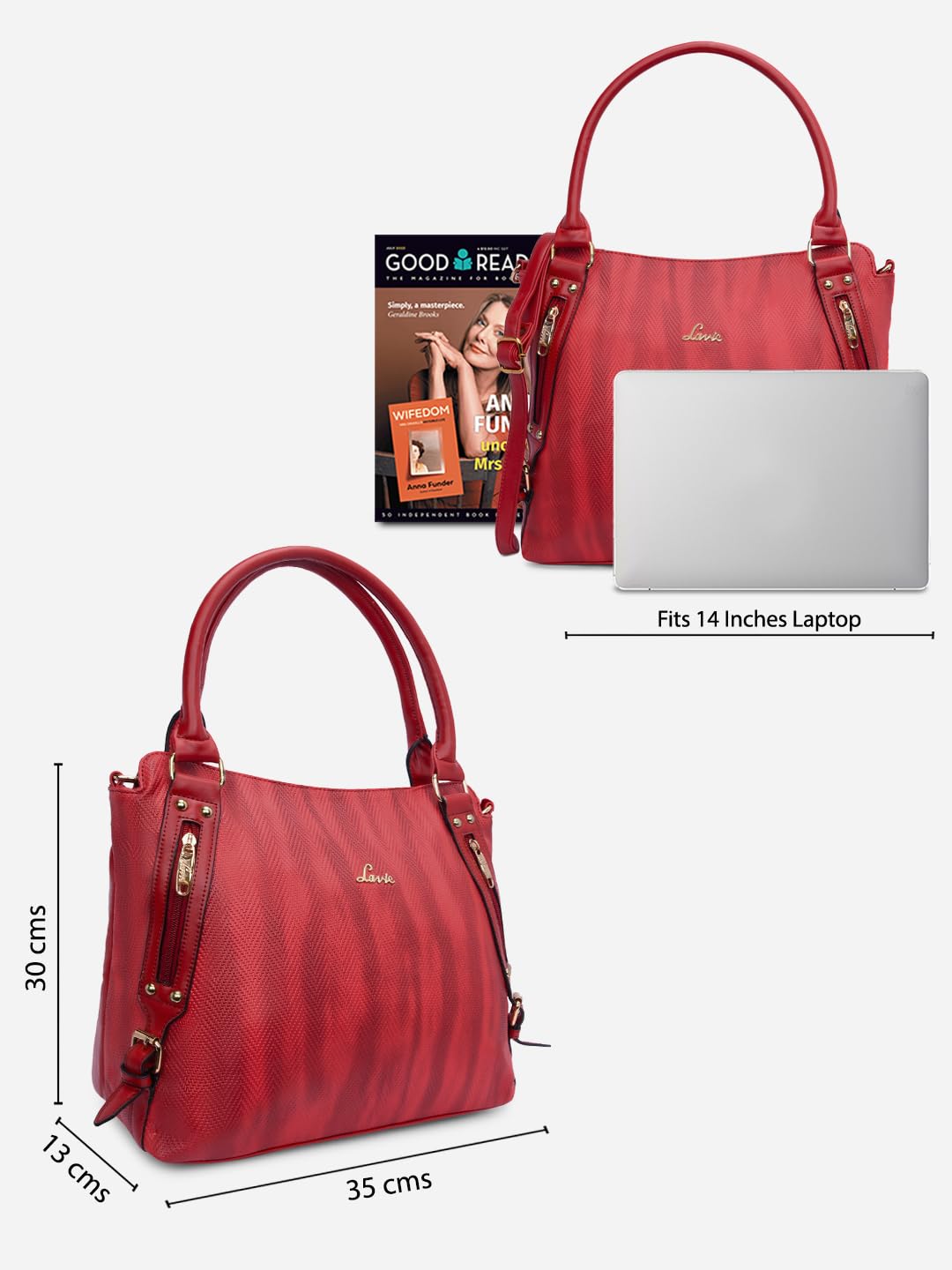 Lavie Women's Faroe Large Satchel Bag Red Ladies Purse Handbag