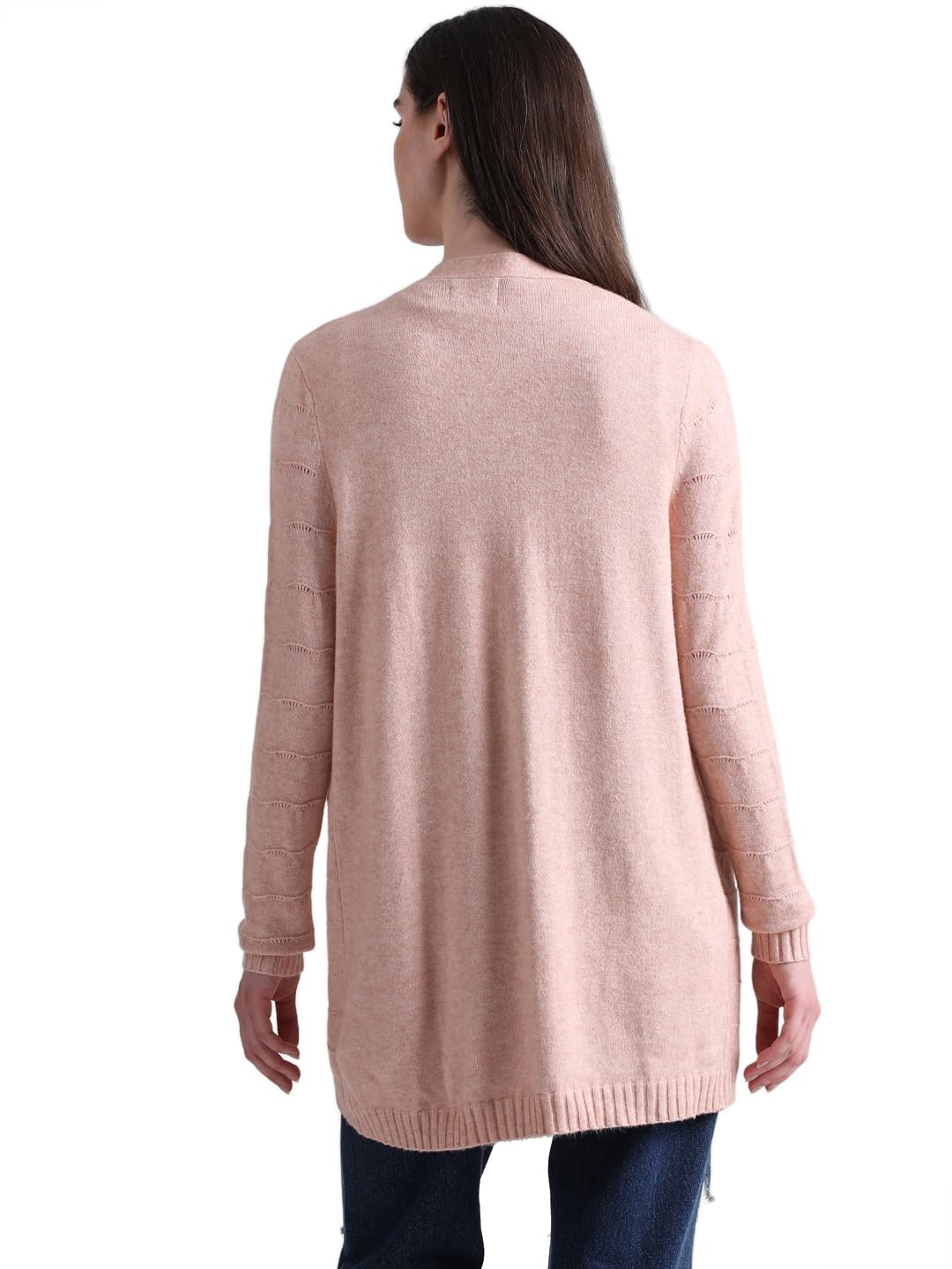 Only Women's Viscose Blend V-Neck Pink Sweater