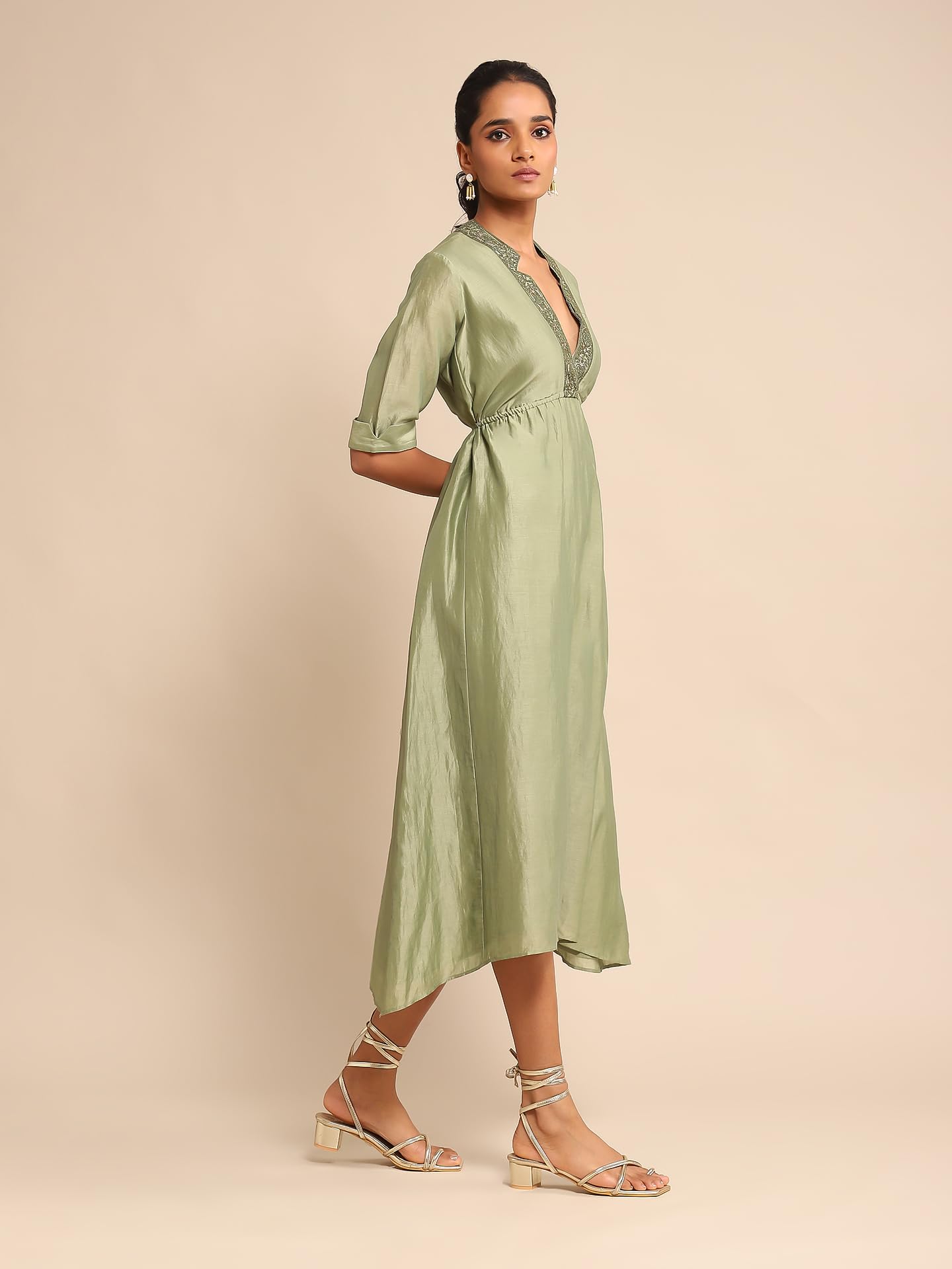 Ritu Kumar Green Solid Dress