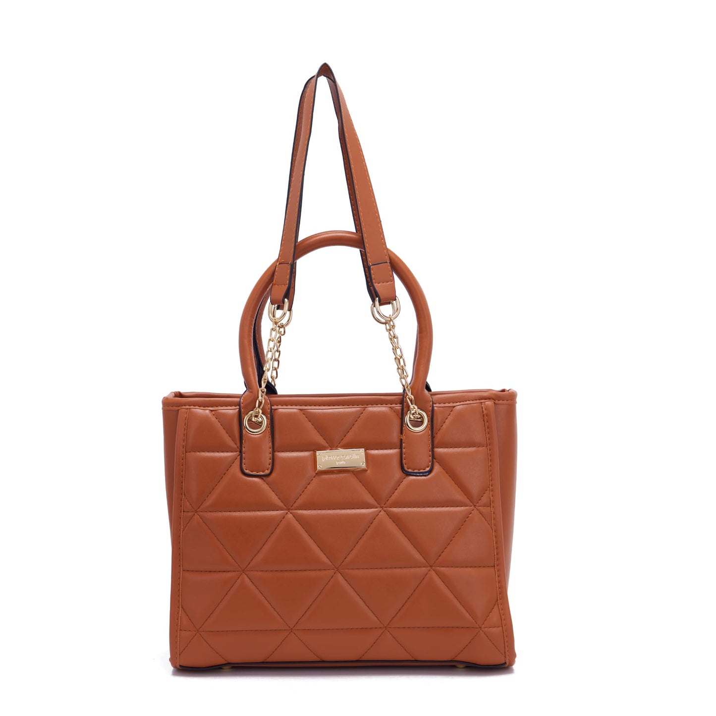 Pierre Cardin PU Leather Tote Bag For Women | Spacious Bag With Two Type Handles and Shoulder Chain Handles | Mobile & Coin Compartment Inside, Cognac