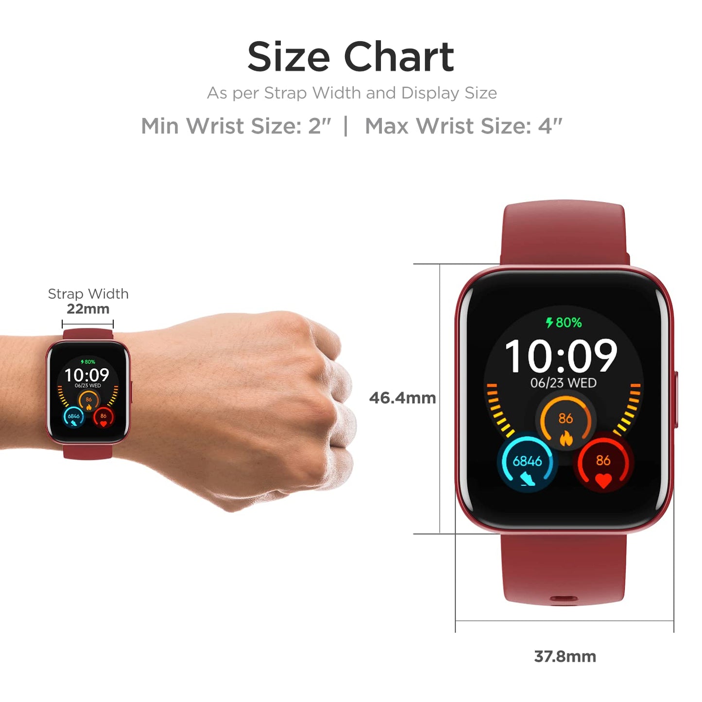 boAt Wave Call Plus Smart Watch with 1.83" HD Display, ENx Tech(Clear Calls),Advanced BT Calling, Coins,Hindi & English Bilingual Support10 Days Battery100+ Sports Modes,HR &SpO2(Cherry Red)