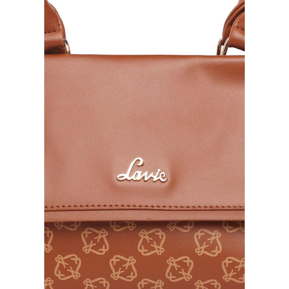 Lavie Gram Synthetic leather Zipper Closure Women's Satchel Handbag (TAN, MEDIUM)