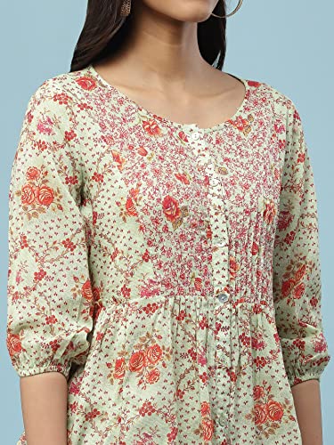 Aarke Ritu Kumar Green Printed Cotton Top