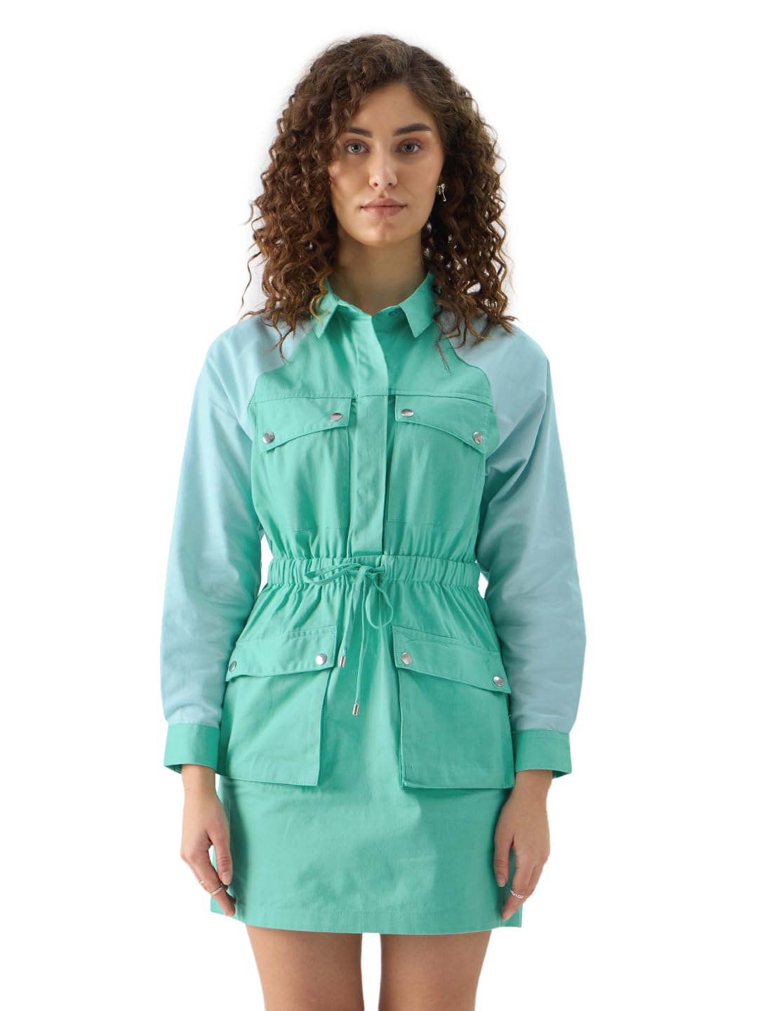 The Souled Store Solids: Apple Mint Women Shirt Dresses