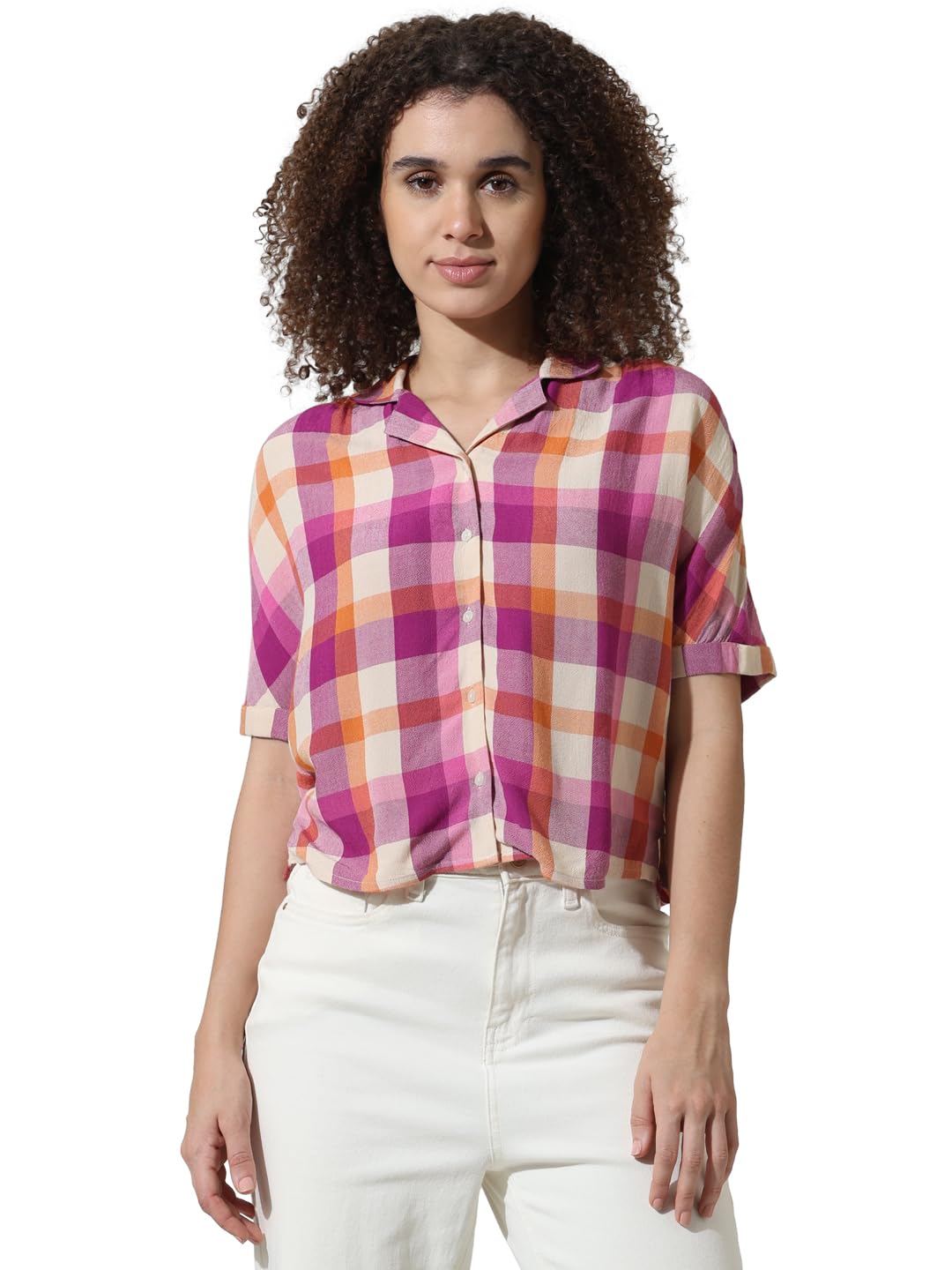 ONLY Women's Loose Fit Shirt (15334398-Terra Cotta_Terra