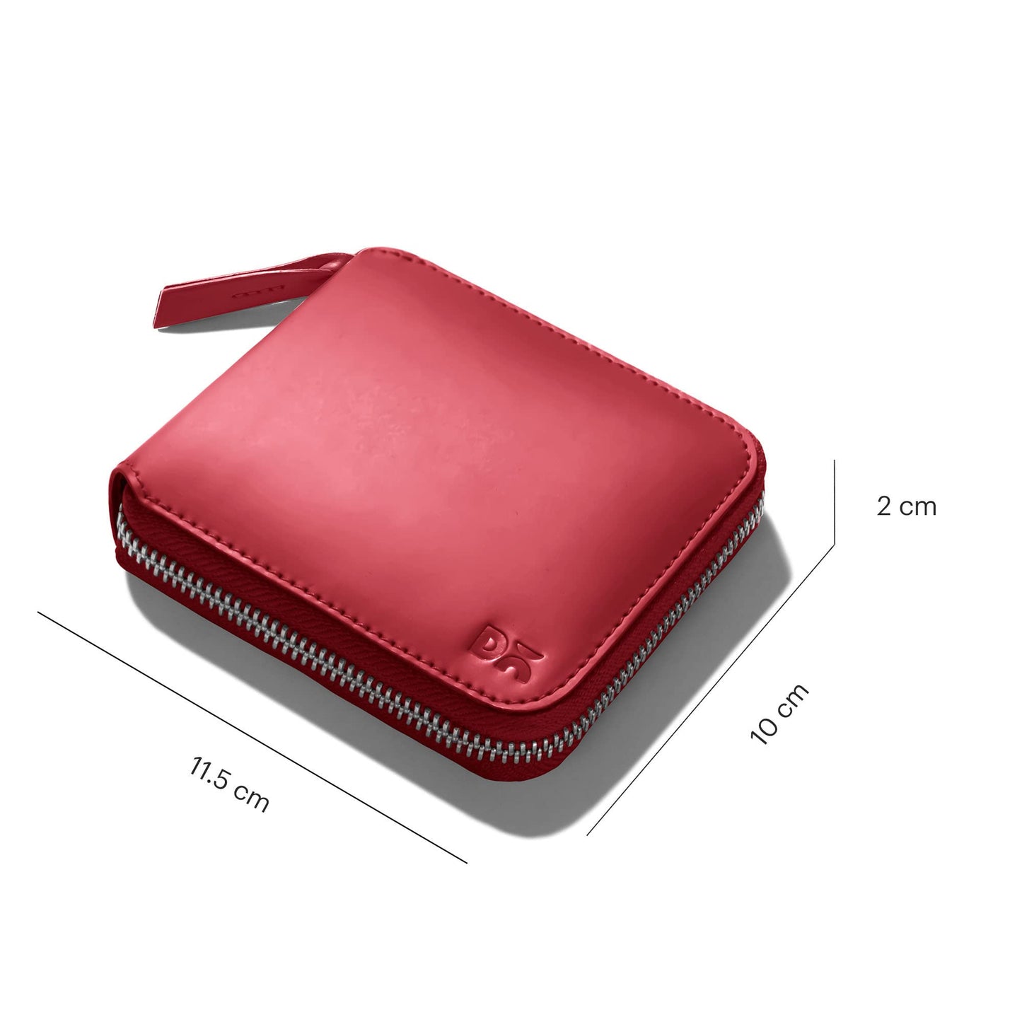 DailyObjects Crimson Red Women's Zip Wallet | Made with Vegan Leather Material | Carefully Handcrafted | Holds up to 8 Cards | Slim and Easy to Fit in Pocket | Coin Pocket with Button Closure