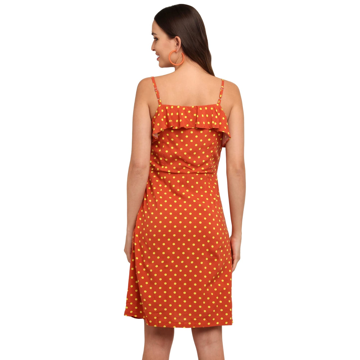 Zink London Women's Orange Printed Short Dress