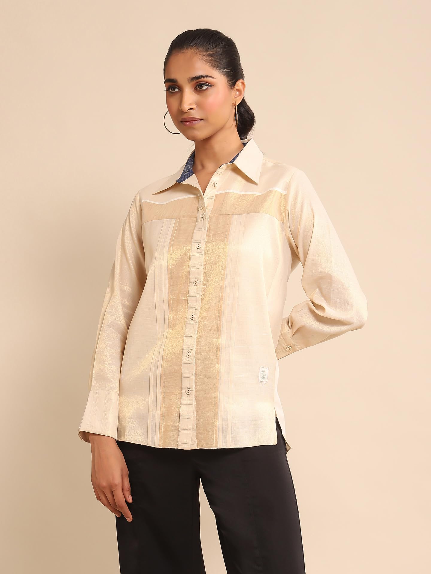 Ritu Kumar Beige Solid Shirt