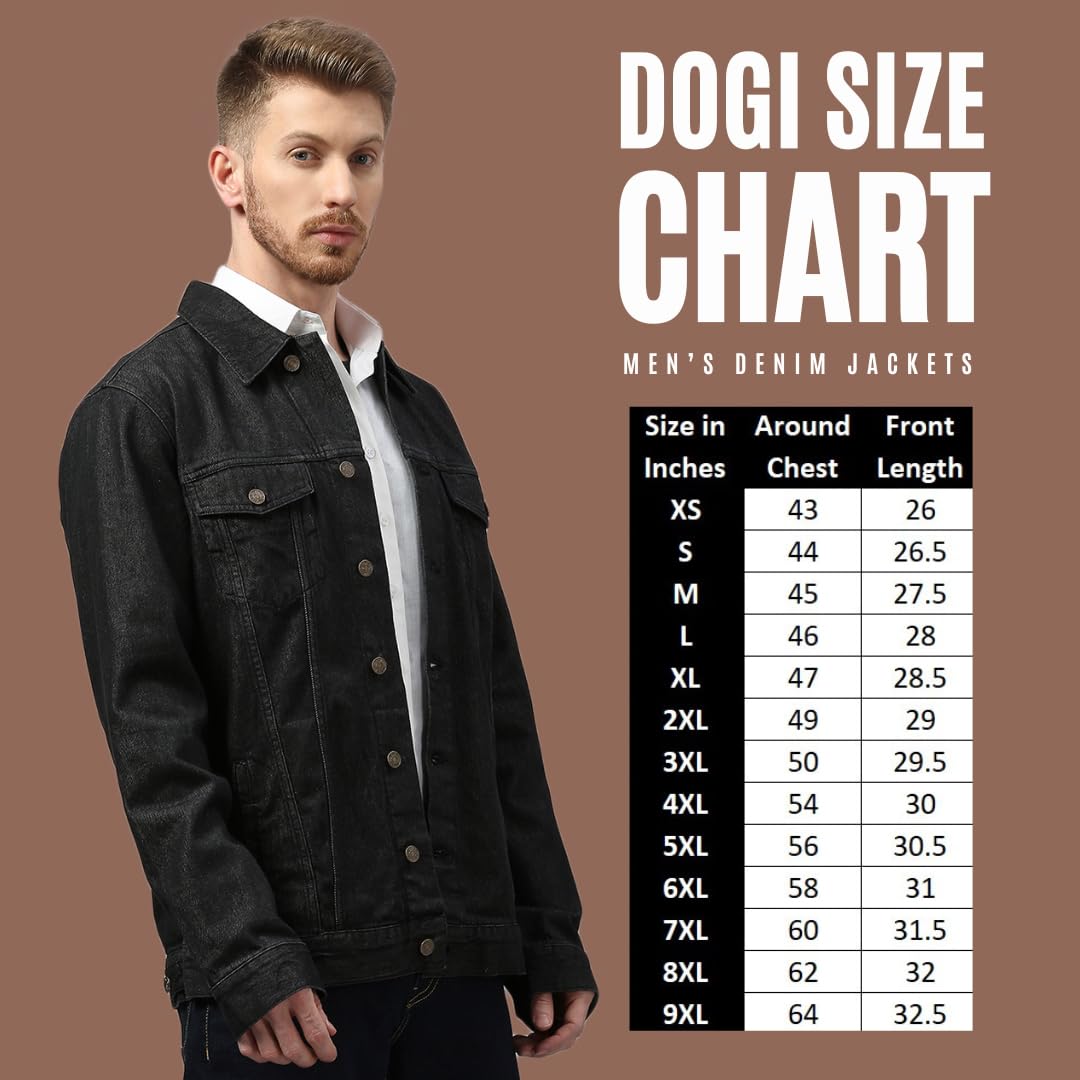 Dream of Glory Inc. Men's Denim Jacket (DOGI-AW24-M-DJ-CHARCOAL-4XL)