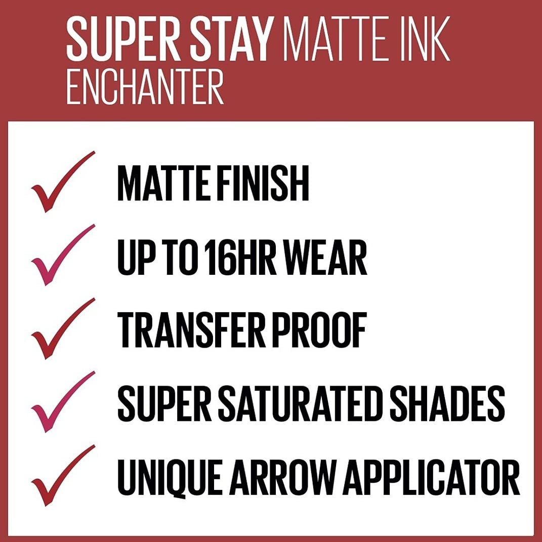 Maybelline Superstay Matte Ink Brooklyn Blush - Enchanter, 5ml | Liquid Lipstick | Matte Lipstick, 5ml