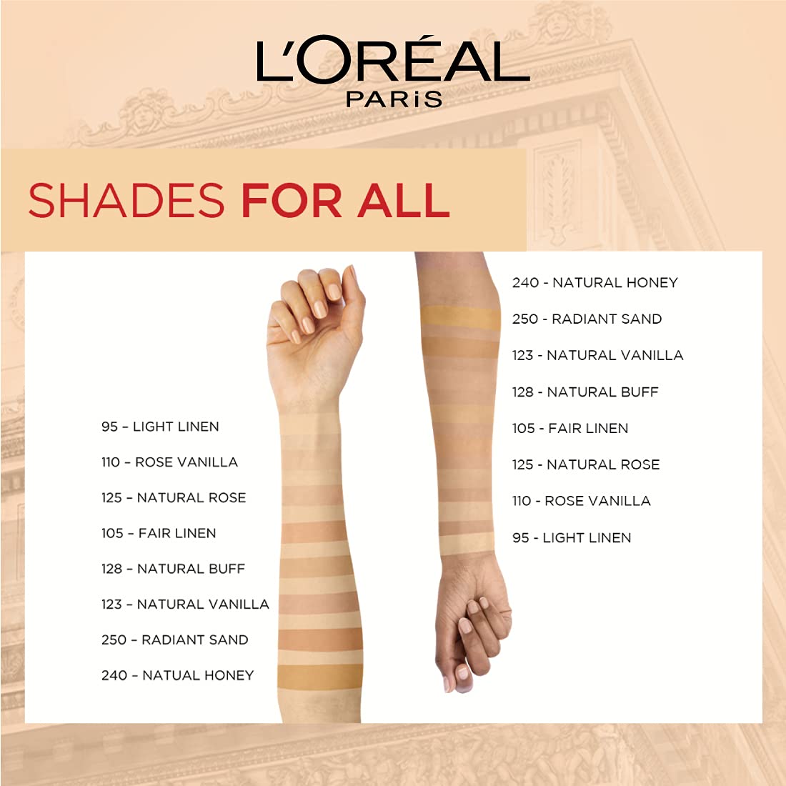 L’Oréal Paris High Coverage Compact Powder, Matte-Finish, Lightweight & Blendable, Compact Face Makeup, With SPF 32 & PA +++, Infallbile 24h Oil Killer, 105 Fair Linen, 6g