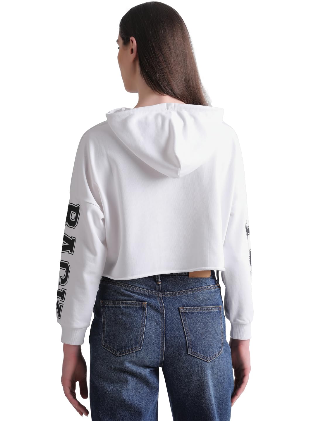 Only Women's Cotton Blend White Sweatshirt_X-Small