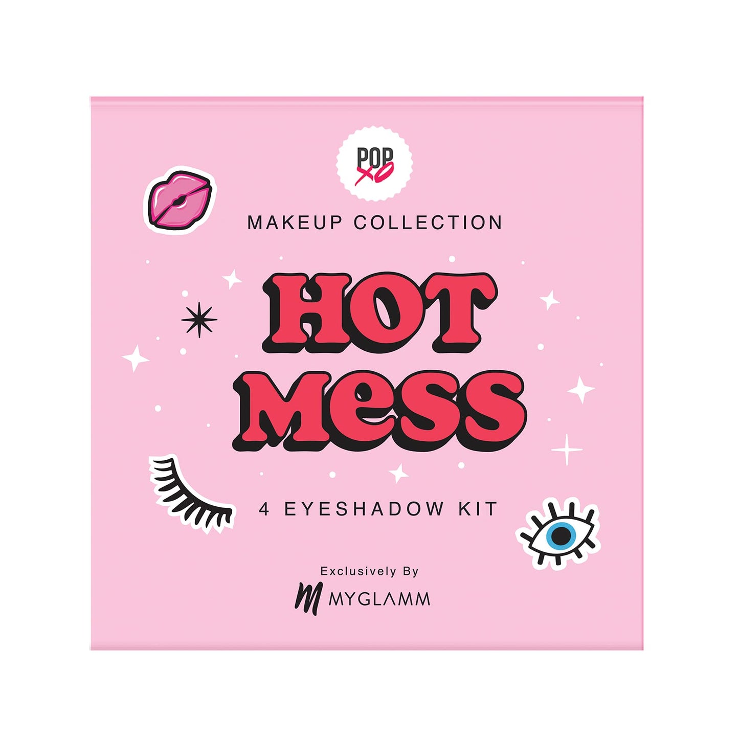 MyGlamm POPxo Makeup Collection, Hot Mess 4 Eyeshadow Kit Matte Finish, Paraben-Free, Long Lasting Formula, 4g - Multicolor