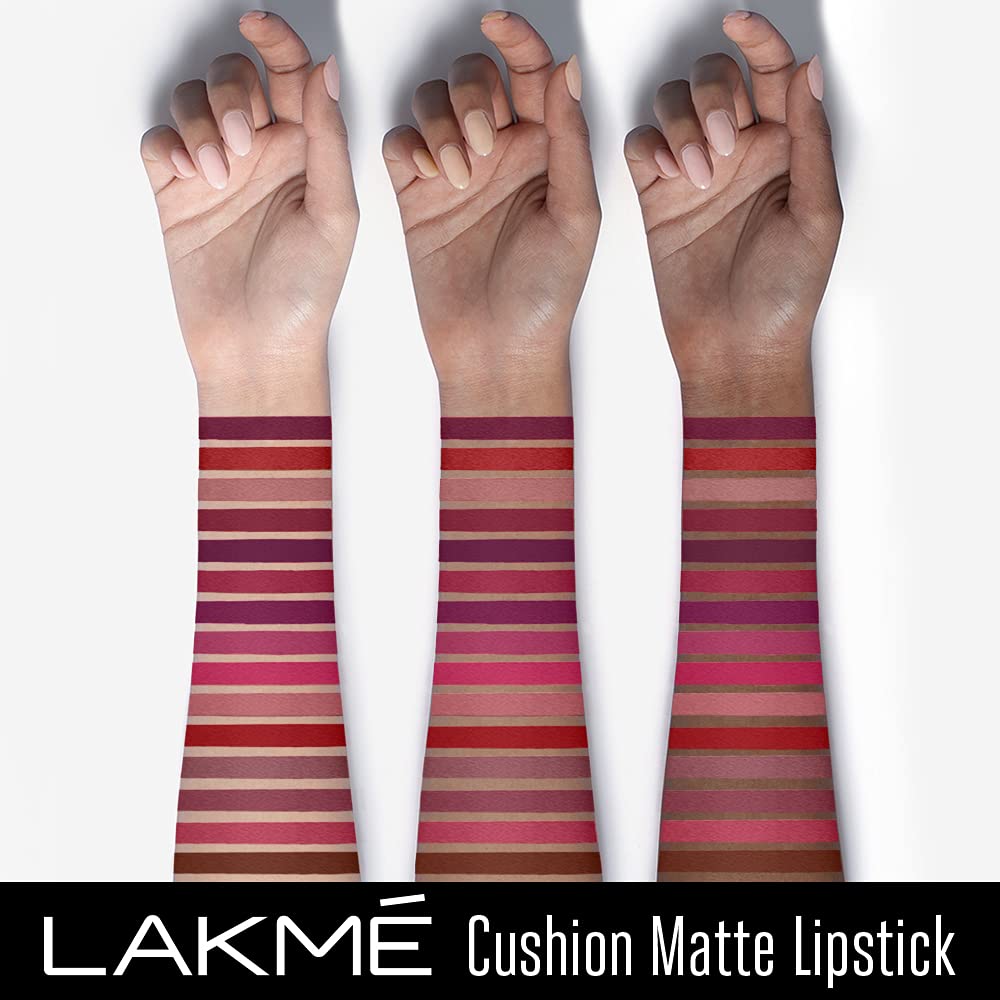 Lakme Cushion Matte Lipstick, Mauve Envy, 4.5g