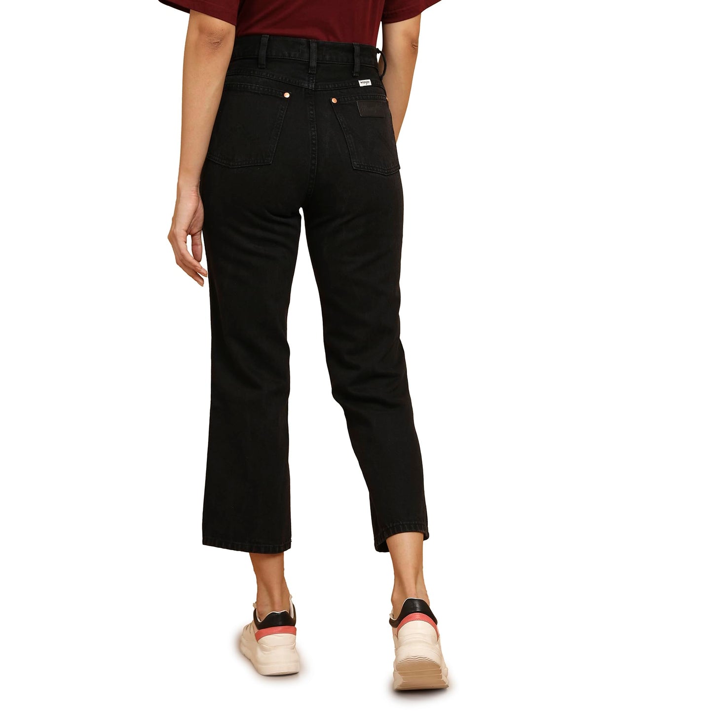 Wrangler Women's Straight Jeans (WWJN001254_Black