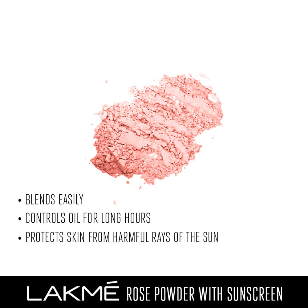 Lakme Rose Loose Face Powder, Matte Finish & Poreless Look, Oil Control & Sun Protection For Long Hours, Suitable for oily skin, Warm Pink, 40g