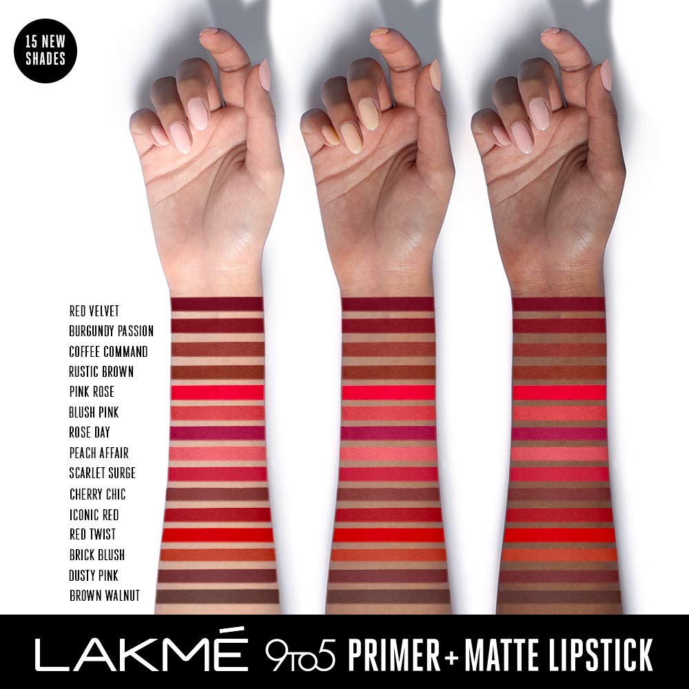 Lakme 9TO5 Primer + Matte Lip Color Blush Pink 3.6 g