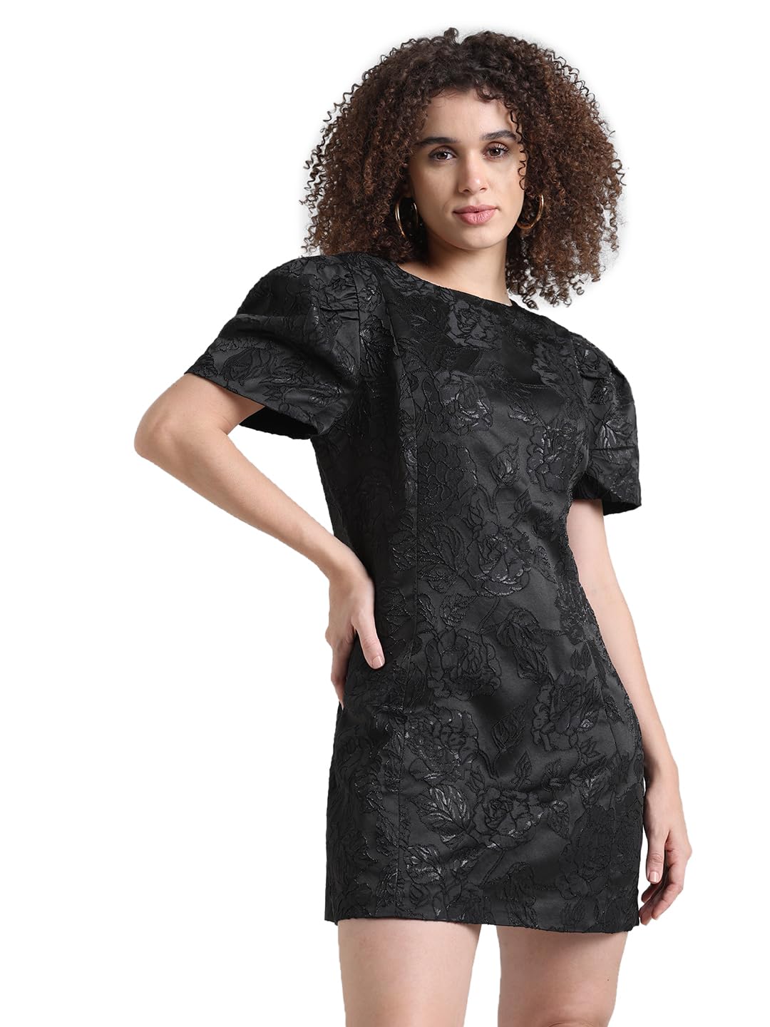 ONLY Women's Polyester Blend Classic Mini Dress (Jet Black)