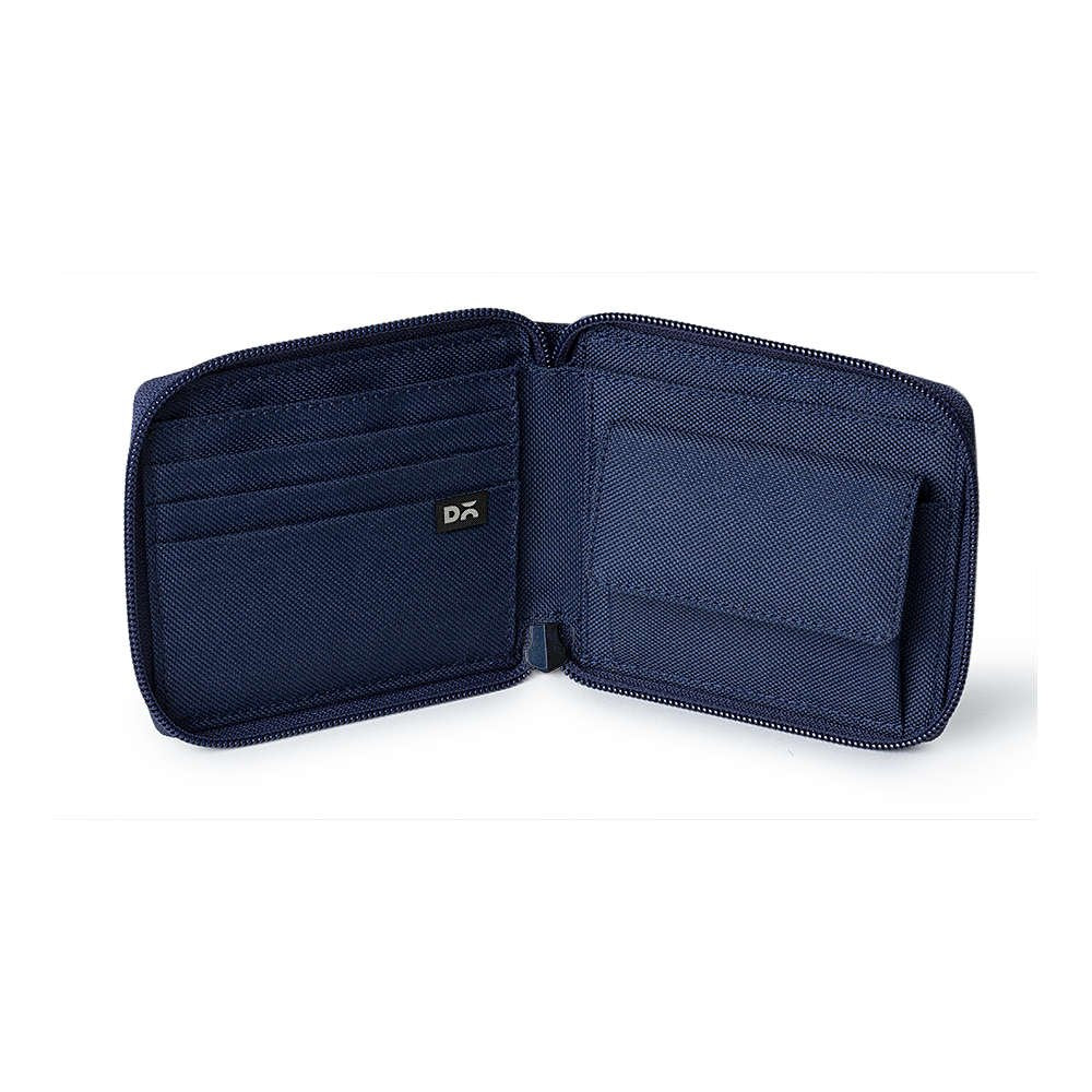 DailyObjects Blue Ballistic Women's Zip Wallet | Made with Nylon Material | Carefully Handcrafted | Holds up to 8 Cards | Slim and Easy to Fit in Pocket | Coin Pocket with Button Closure